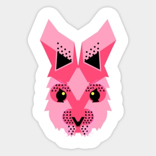 Rabbit face, bold pink Sticker